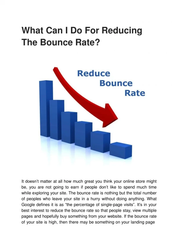 What Can I Do For Reducing The Bounce Rate?