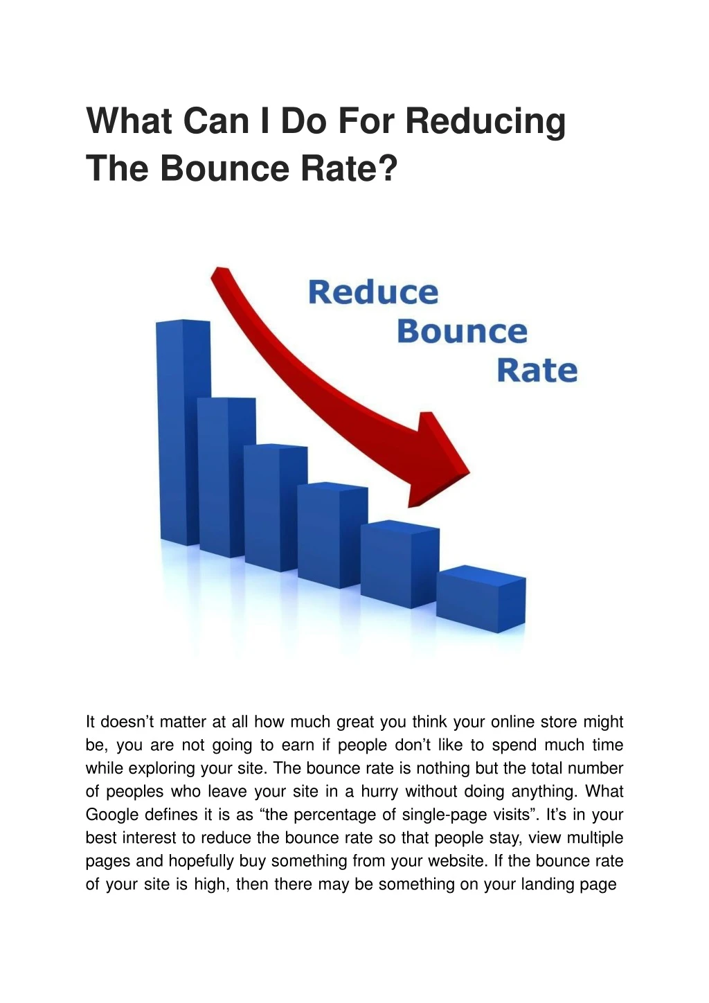 what can i do for reducing the bounce rate
