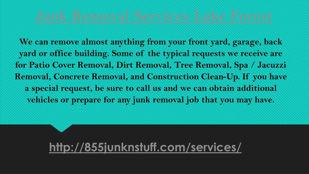 junk removal services lake forest