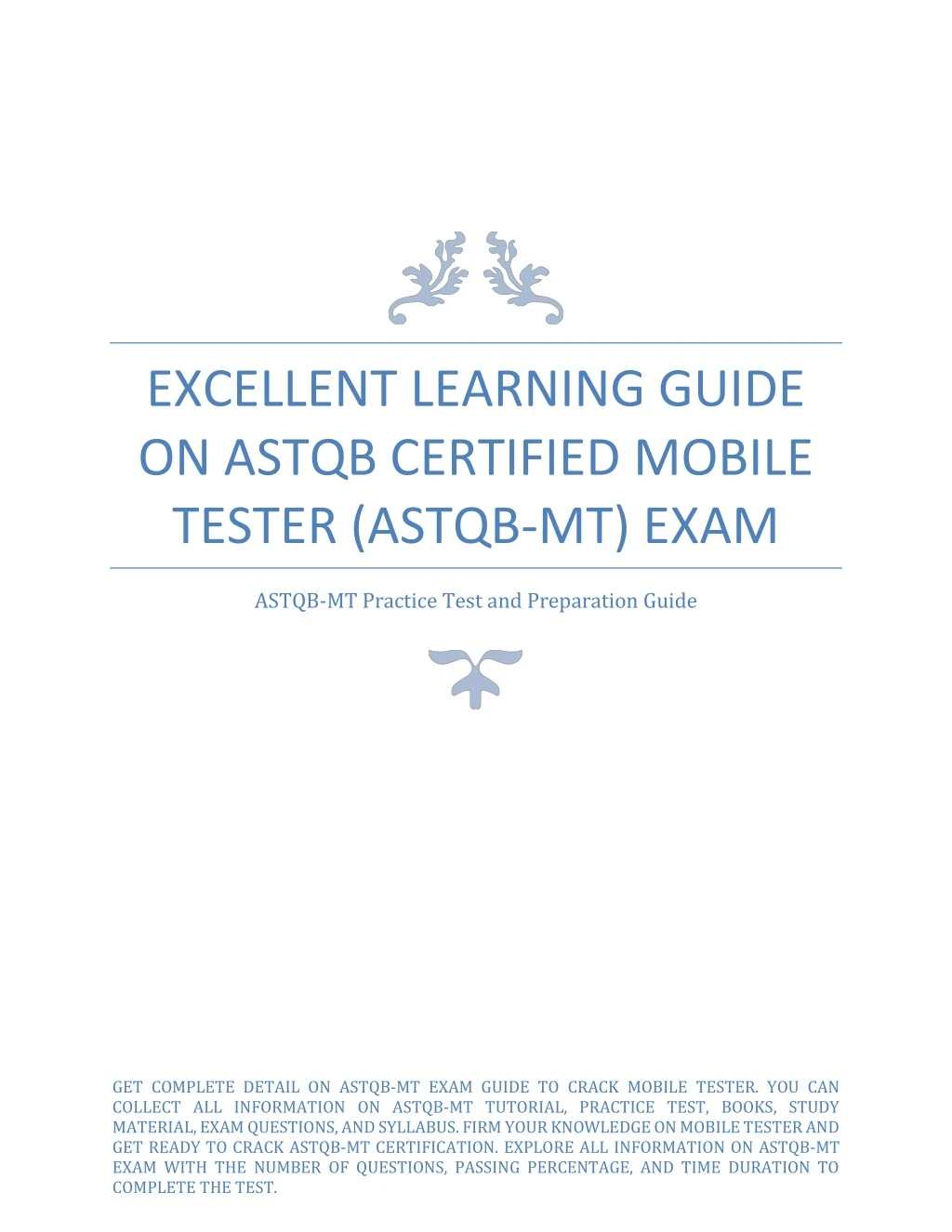 excellent learning guide on astqb certified