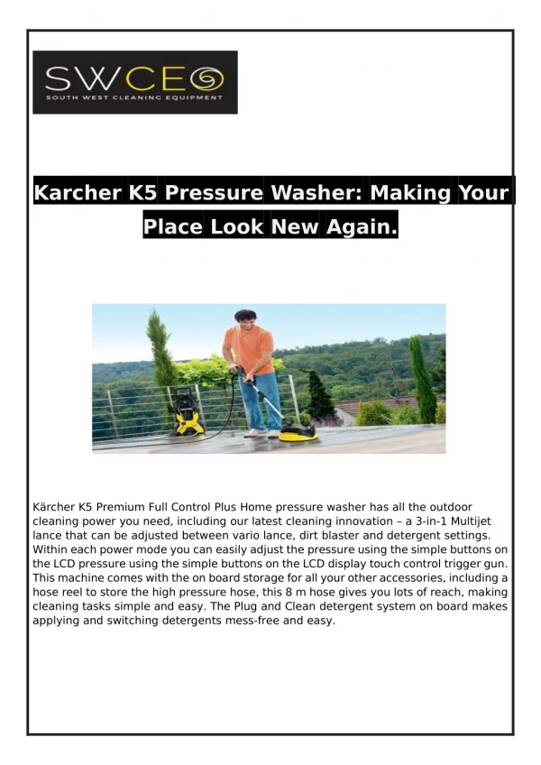 Karcher k2 home pressure washer