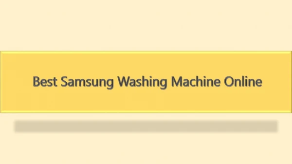 Best Samsung Washing Machine Online