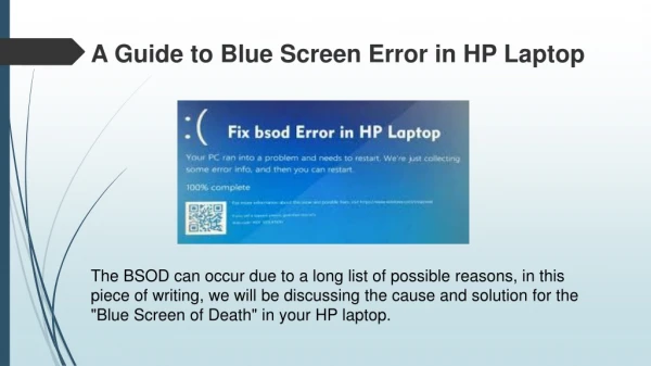 A Guide to Blue Screen Error in HP Laptop.