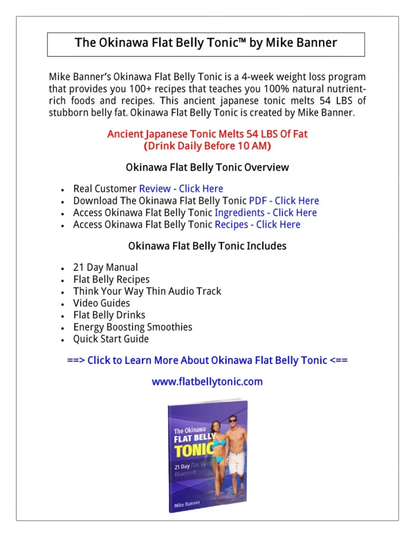 (PDF) Okinawa Flat Belly Tonic PDF Download - Mike Banner PDF | Okinawa Flat Belly Tonic Review