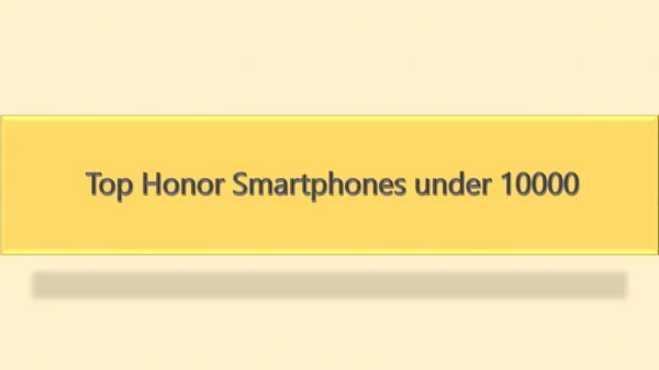 Top Honor Smartphones under 10000