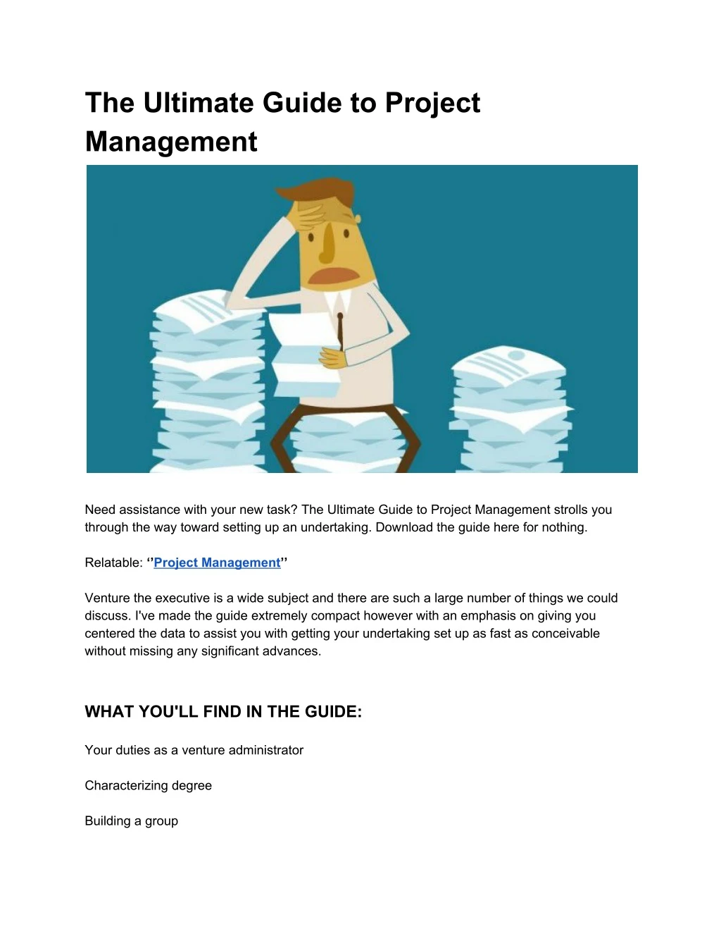 the ultimate guide to project management