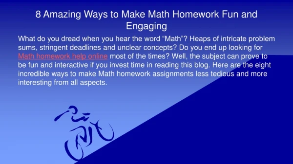 8 Amazing Ways to Make Math Homework Fun and Engaging