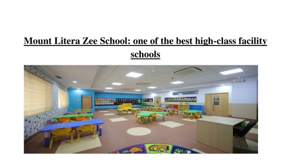 Mount Litera Zee School: one of the best high-class facility schools