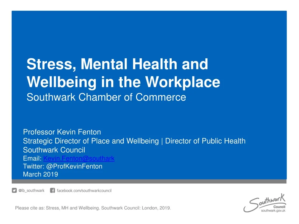 stress mental health and wellbeing in the workplace southwark chamber of commerce