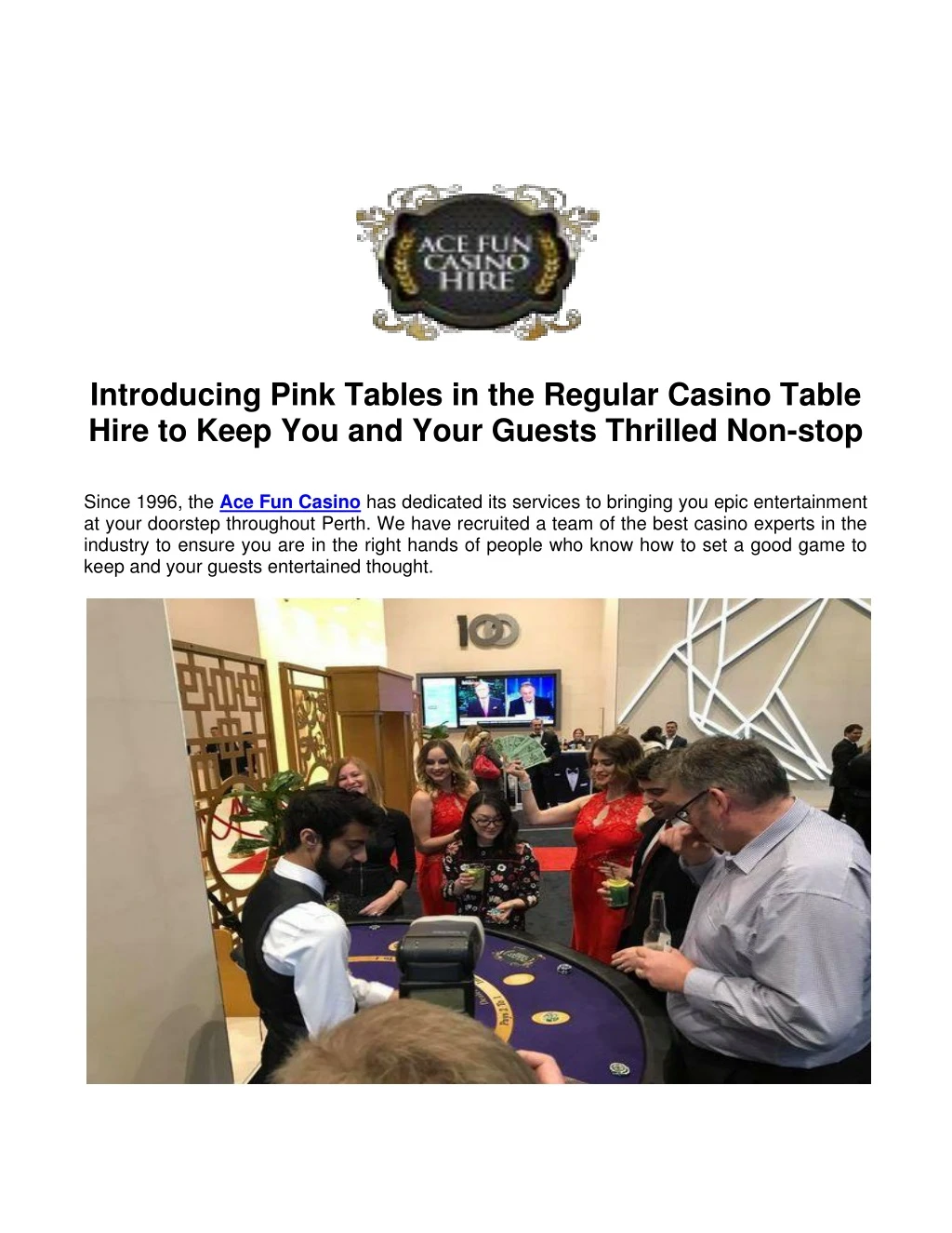 introducing pink tables in the regular casino