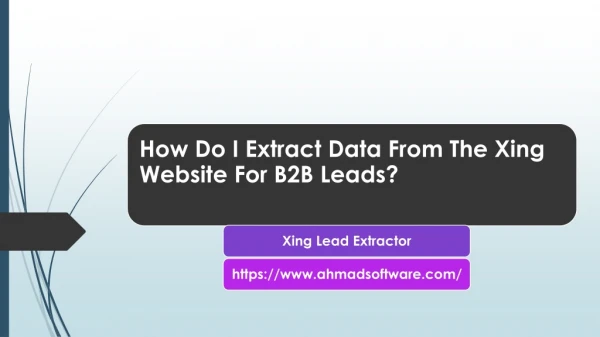How Do I Extract Data From The Xing Website For B2B Leads?