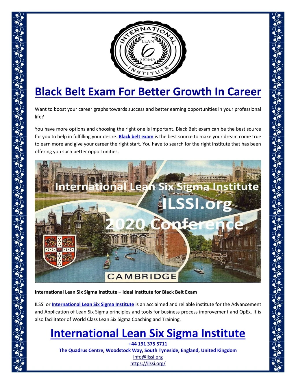 black belt exam for better growth in career