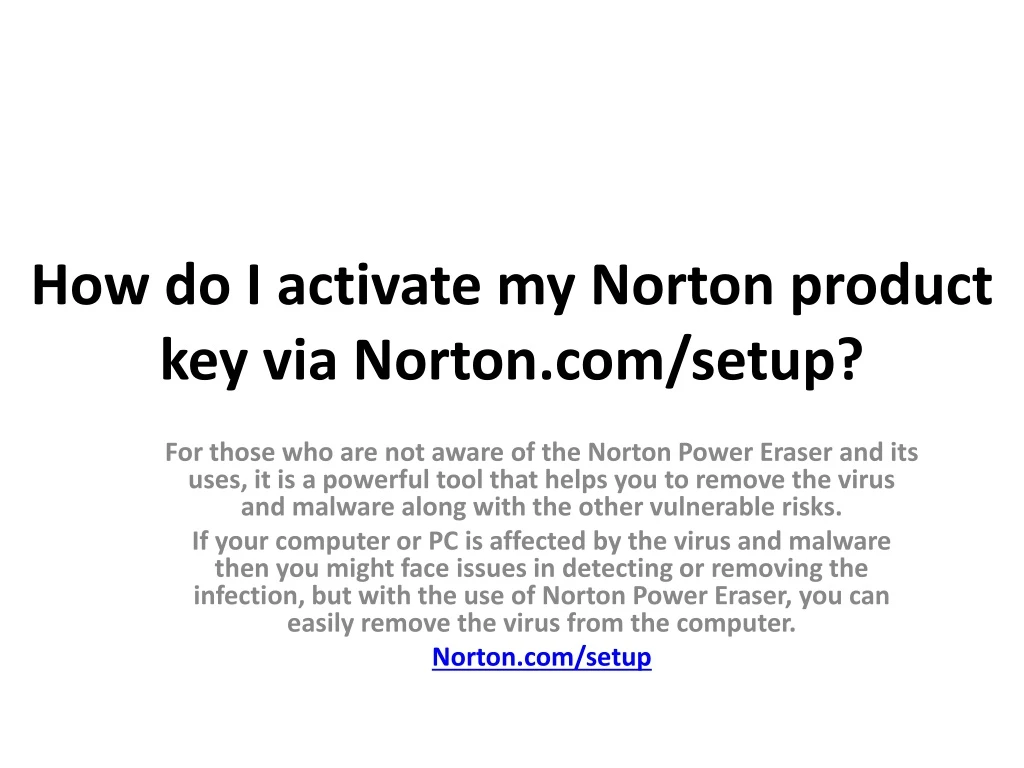 how do i activate my norton product key via norton com setup