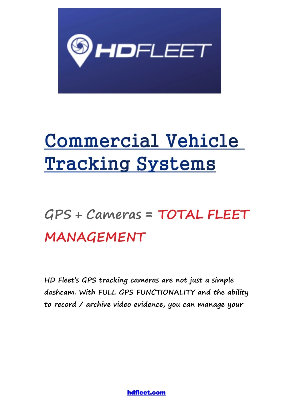 gps cameras total fleet management