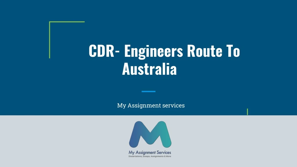 cdr engineers route to australia
