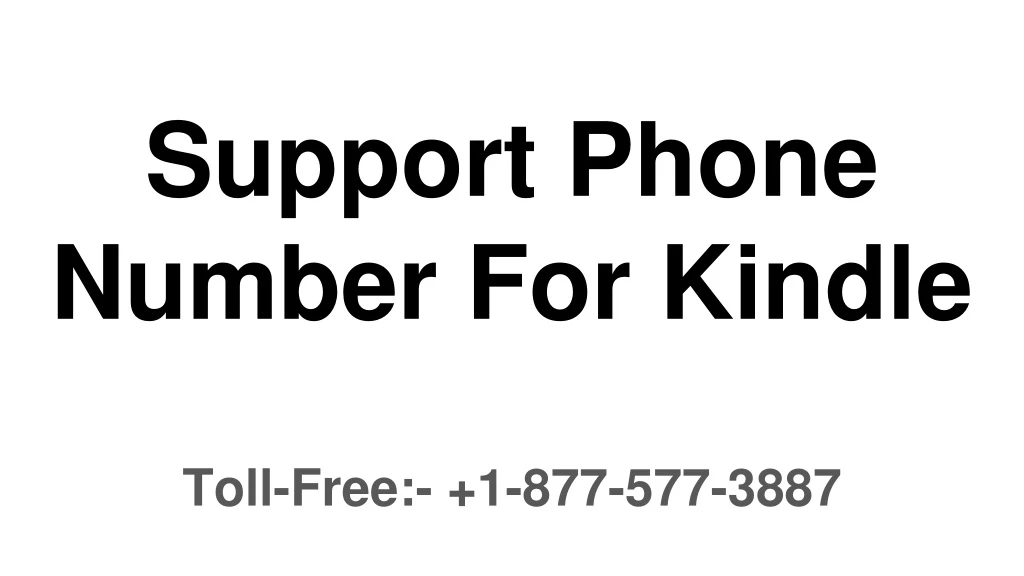support phone number for kindle