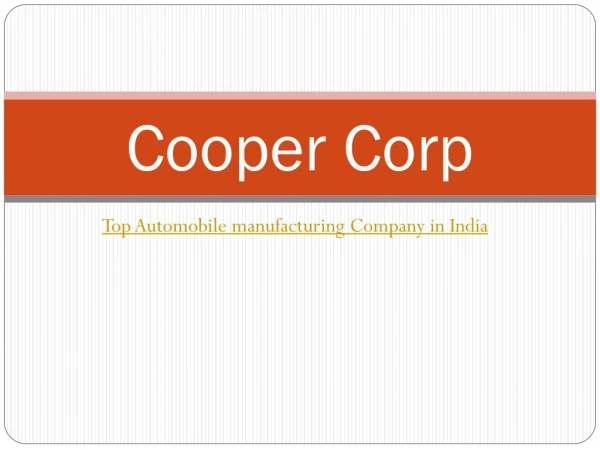 Top Automobile Parts Manufacturing Company in India