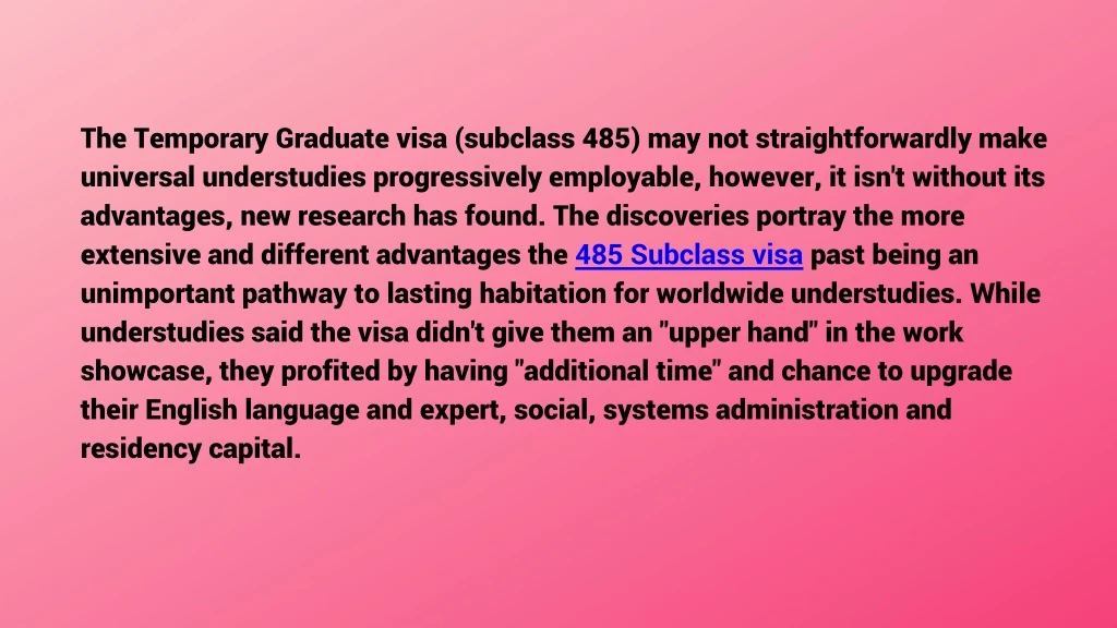 the temporary graduate visa subclass
