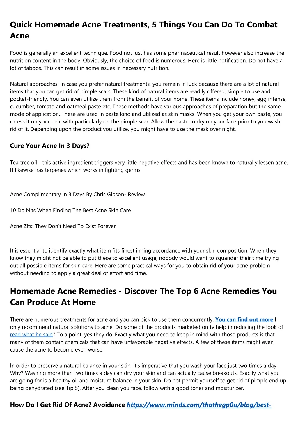 quick homemade acne treatments 5 things
