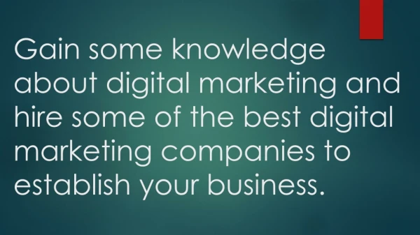 Gain some knowledge about digital marketing and hire some of the best digital marketing companies to establish your busi