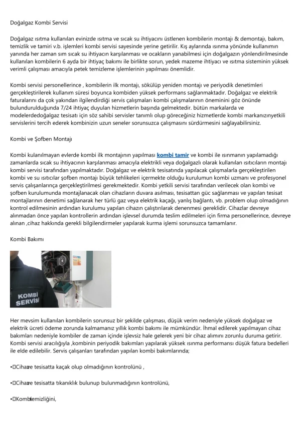 do algaz kombi servisi