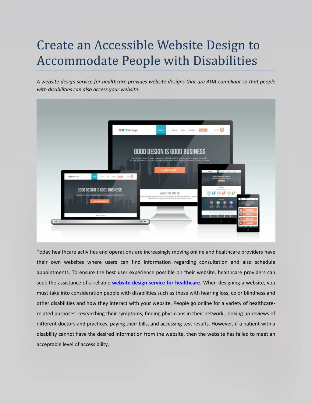 create an accessible website design