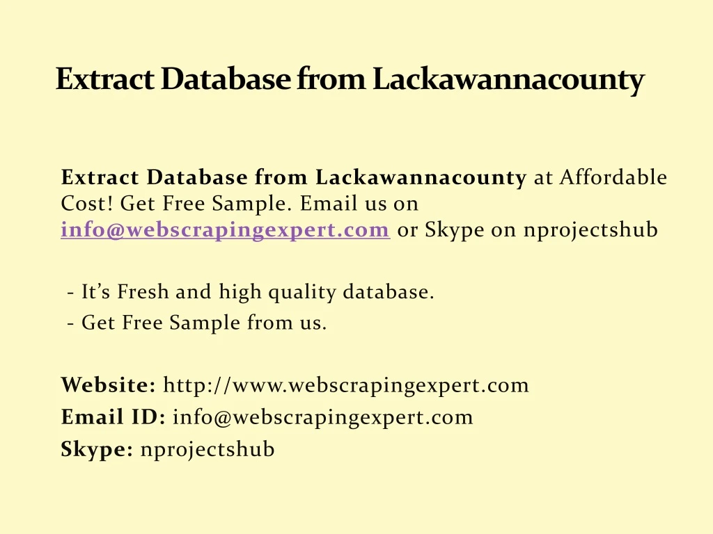 extract database from lackawannacounty