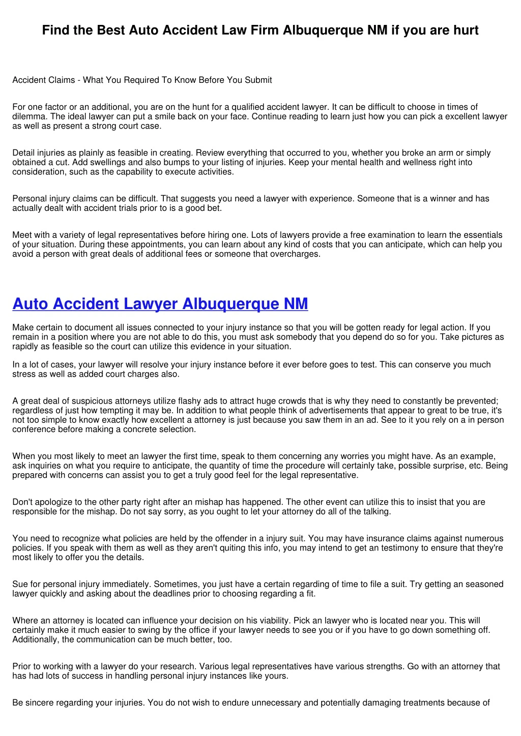 find the best auto accident law firm albuquerque