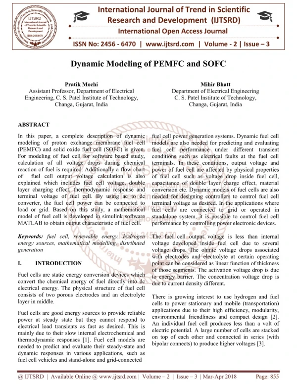 Dynamic Modeling of PEMFC and SOFC