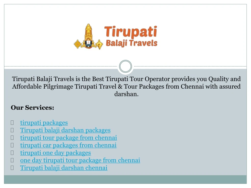 tirupati balaji travels is the best tirupati tour