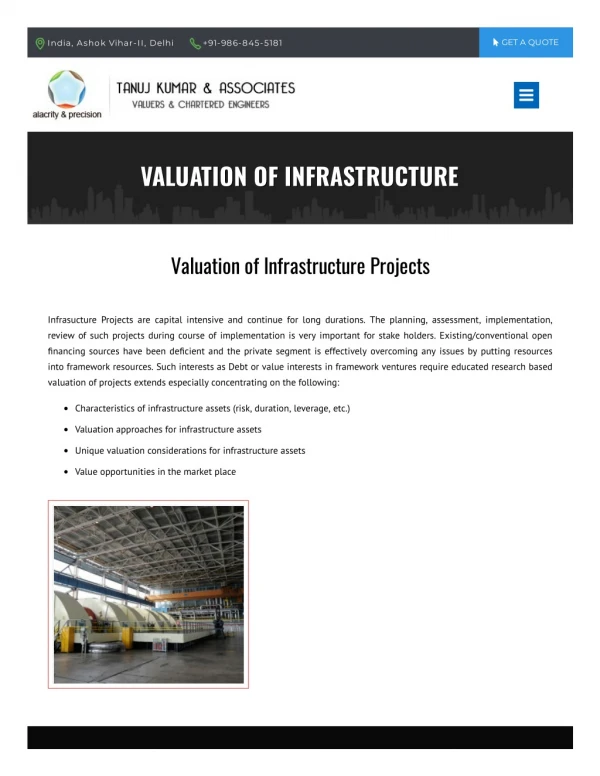 Valuation Of Infrastructure