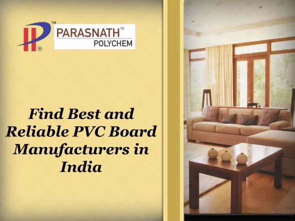Find Best and Reliable PVC Board Manufacturers in India