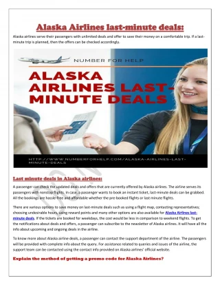Alaska Airlines last minute deals