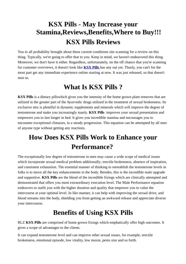 KSX Pills