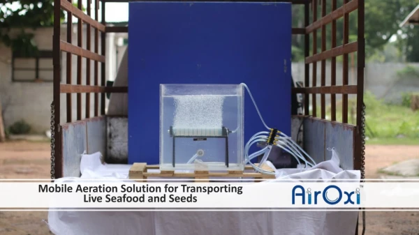 Mobile Aeration Solution for Transporting Live Seafood and Seeds