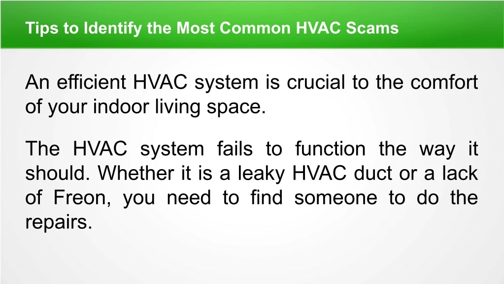 tips to identify the most common hvac scams
