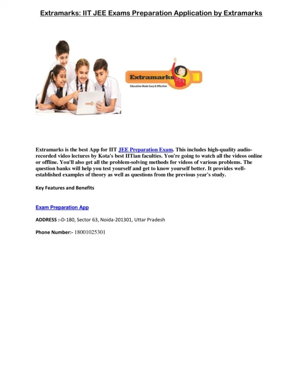 Extramarks: IIT JEE Exams Preparation Application by Extramarks