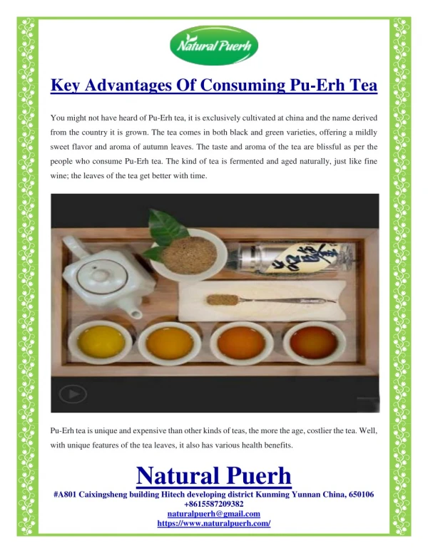 Key Advantages Of Consuming Pu-Erh Tea