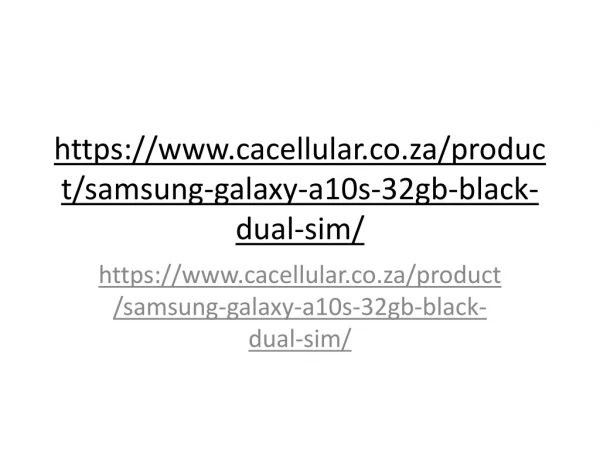 Samsung Galaxy A10s 32GB Black Dual Sim | CaCell