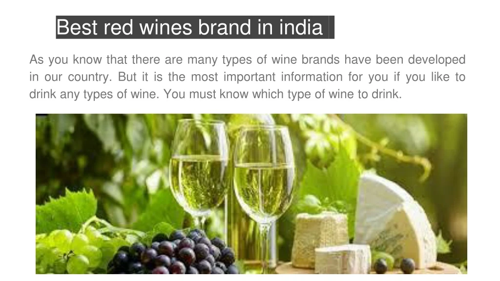 best red wines brand in india