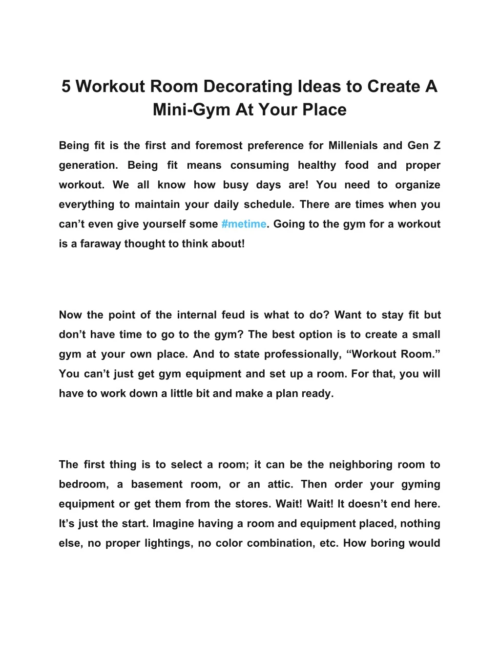 5 workout room decorating ideas to create a mini