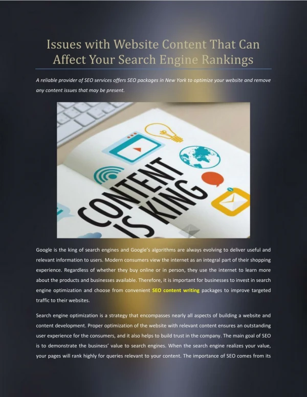 Issues with Website Content That Can Affect Your Search Engine Rankings
