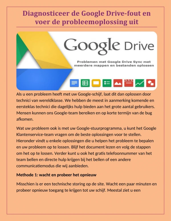 Google Drive-fout opgelost en probleemoplossing uitvoeren
