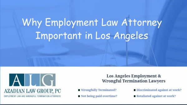 Why Employment Law Attorney Important in Los Angeles