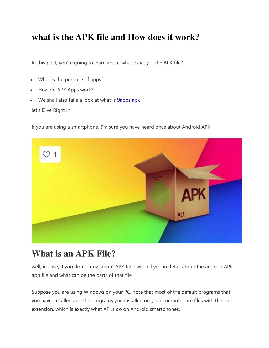 what is the apk file and how does it work