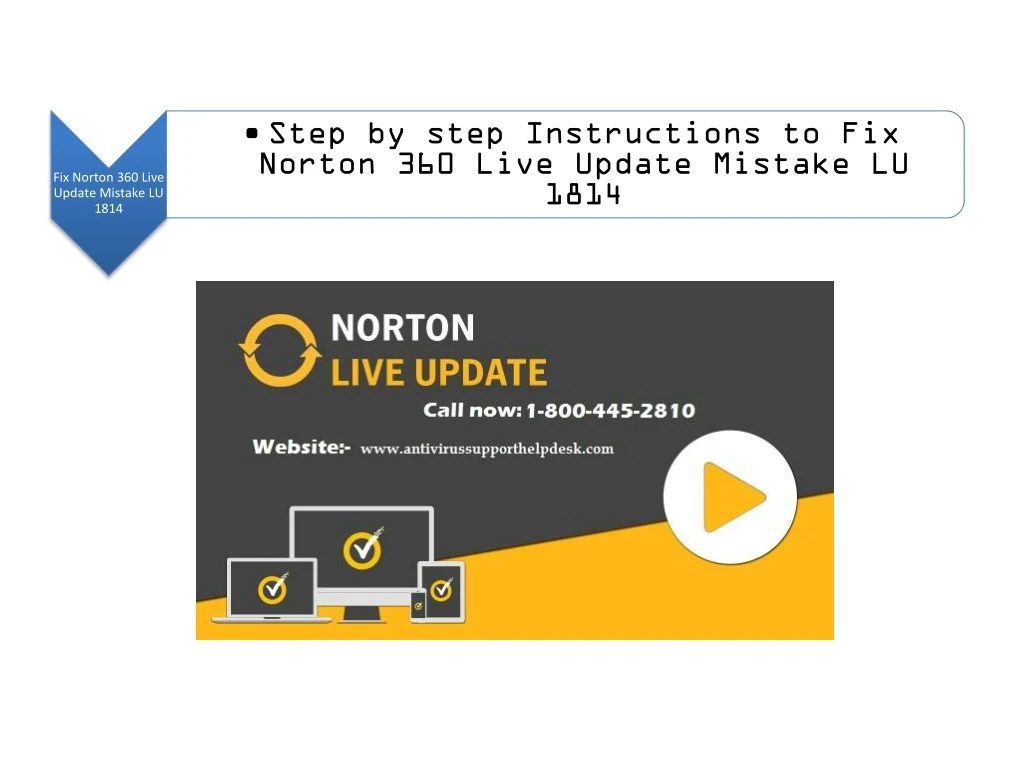 step by step instructions to fix norton 360 live