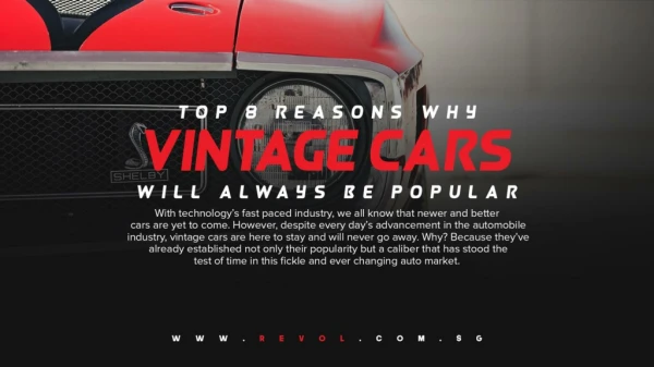 Top 8 Reasons Why Vintage Cars Will Always Be Popular