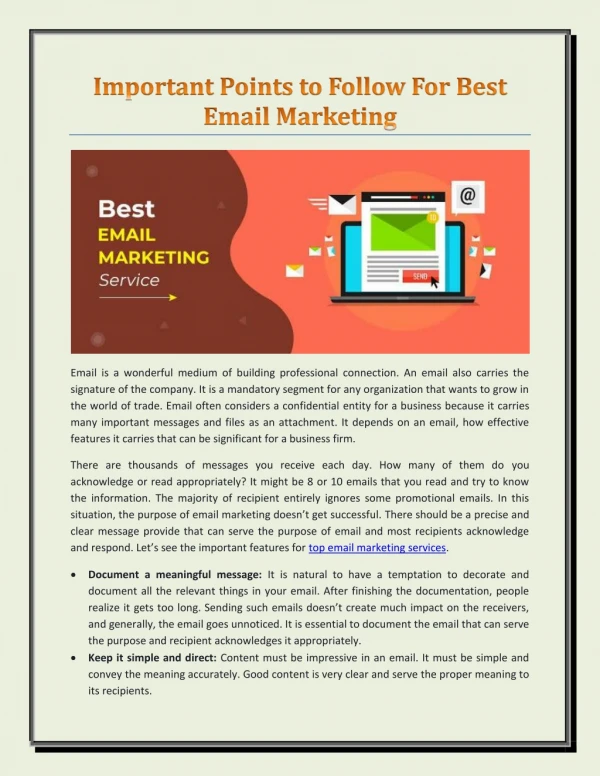 Important Points to Follow For Best Email Marketing