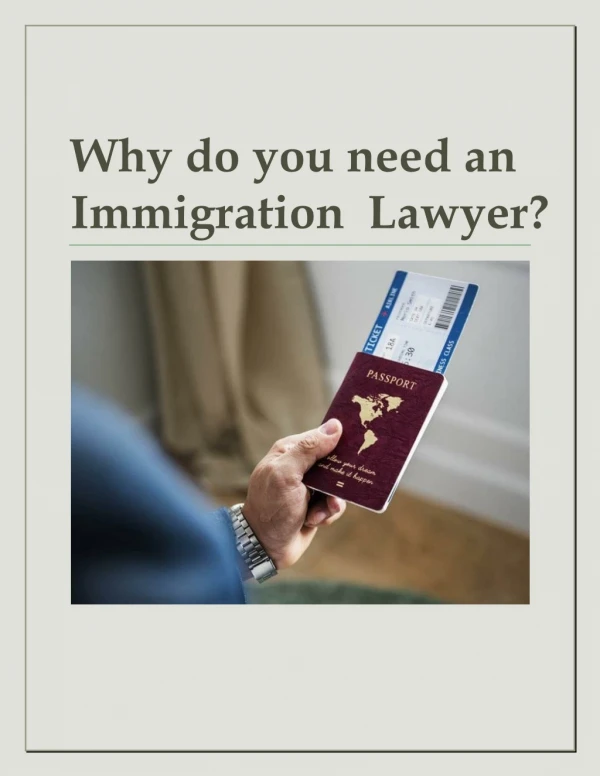 Why do you need an Immigration Lawyer?