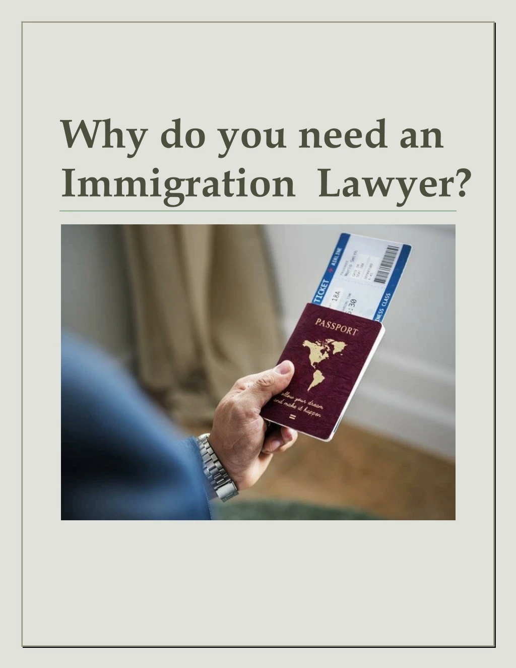 why do you need an immigration lawyer